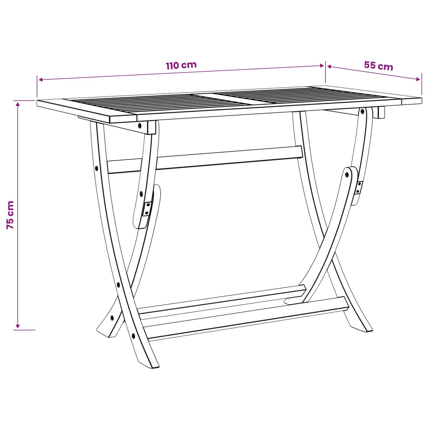Sydney Rektangulært Bord Brun 110 x 55 x 75 cm Solid akasietre