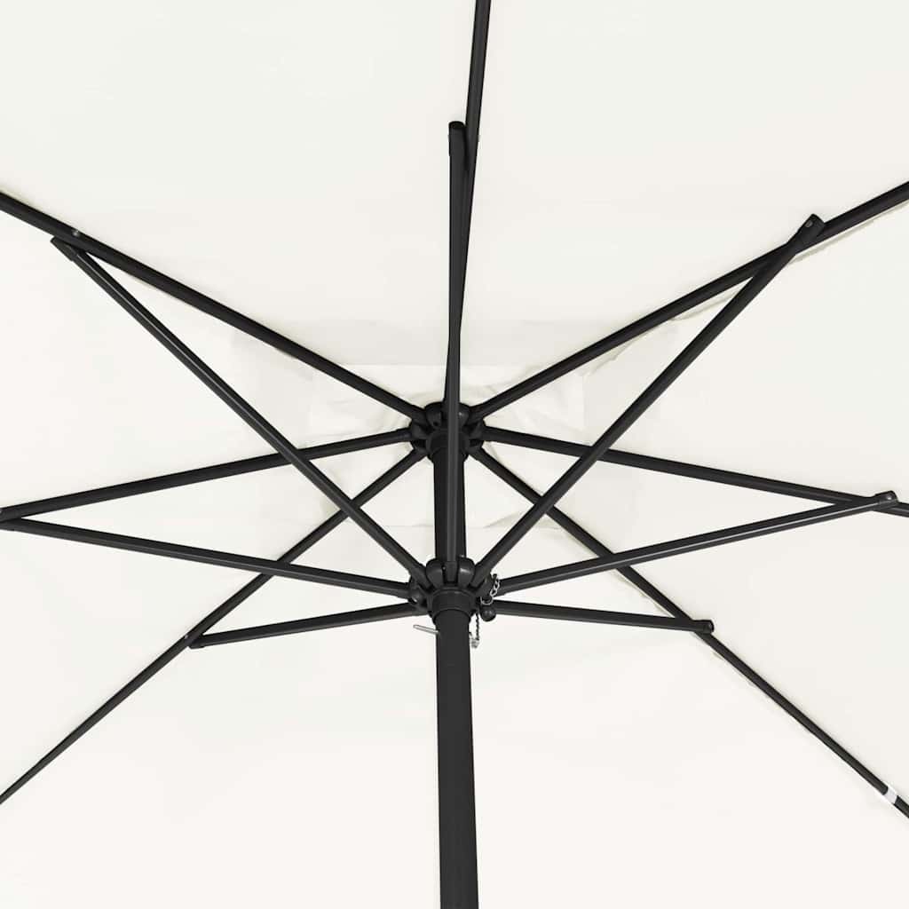 Hageparasol sand 295 x 295 x 245 cm Polyester og stål