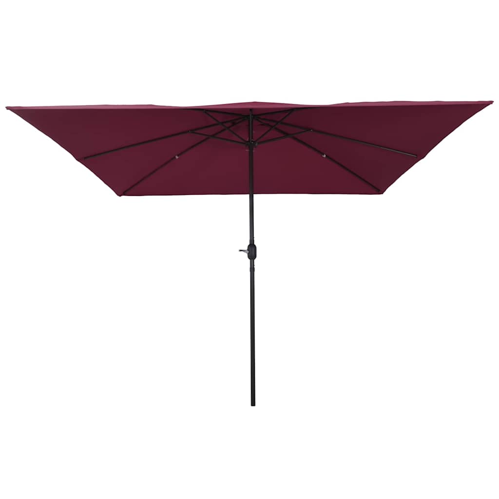 Hageparasol Bordeaux Rød 295 x 295 x 245 cm Polyester og stål vidaXL