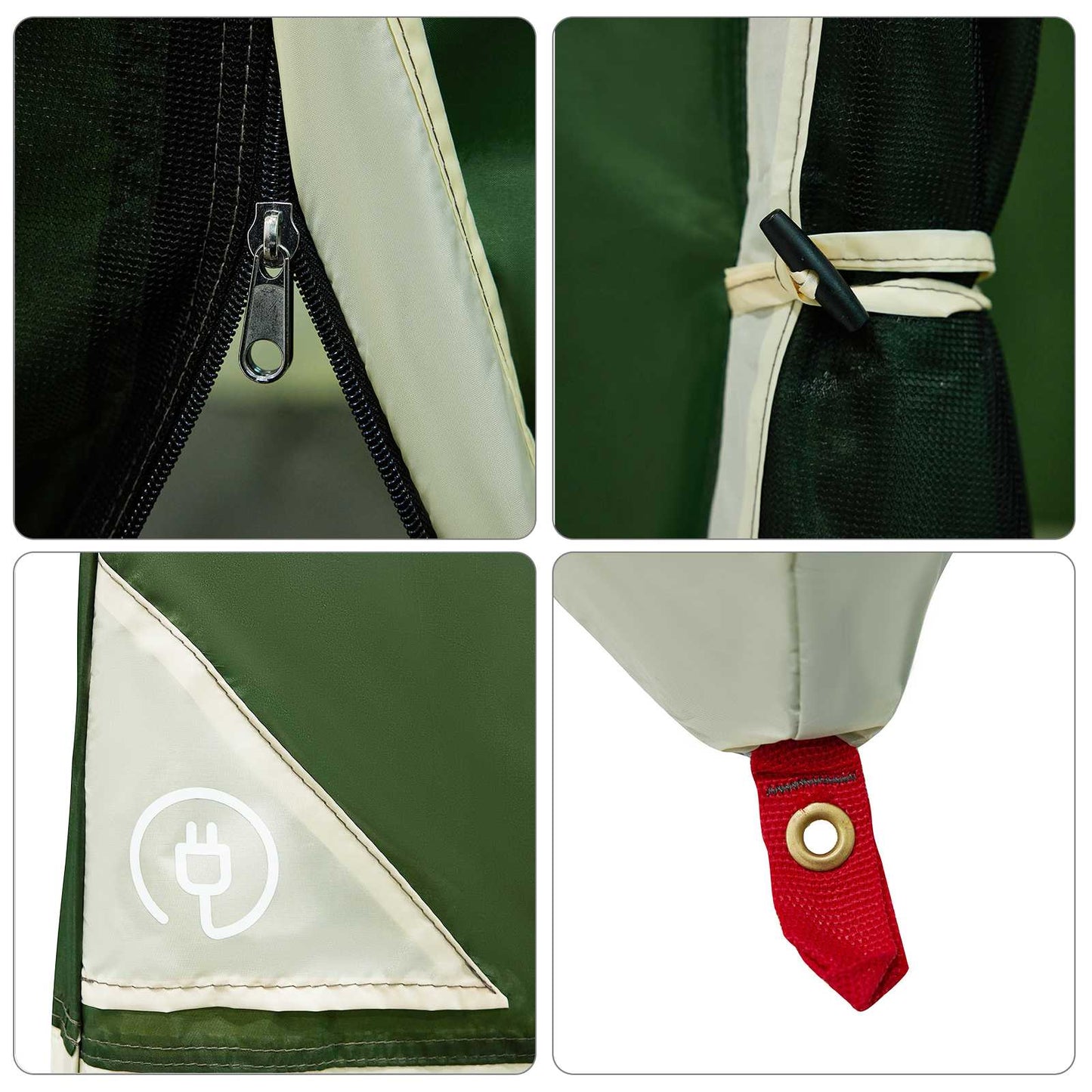 Camping Telt Sett med tak 2 pcs grønn Taffeta og Stoff
