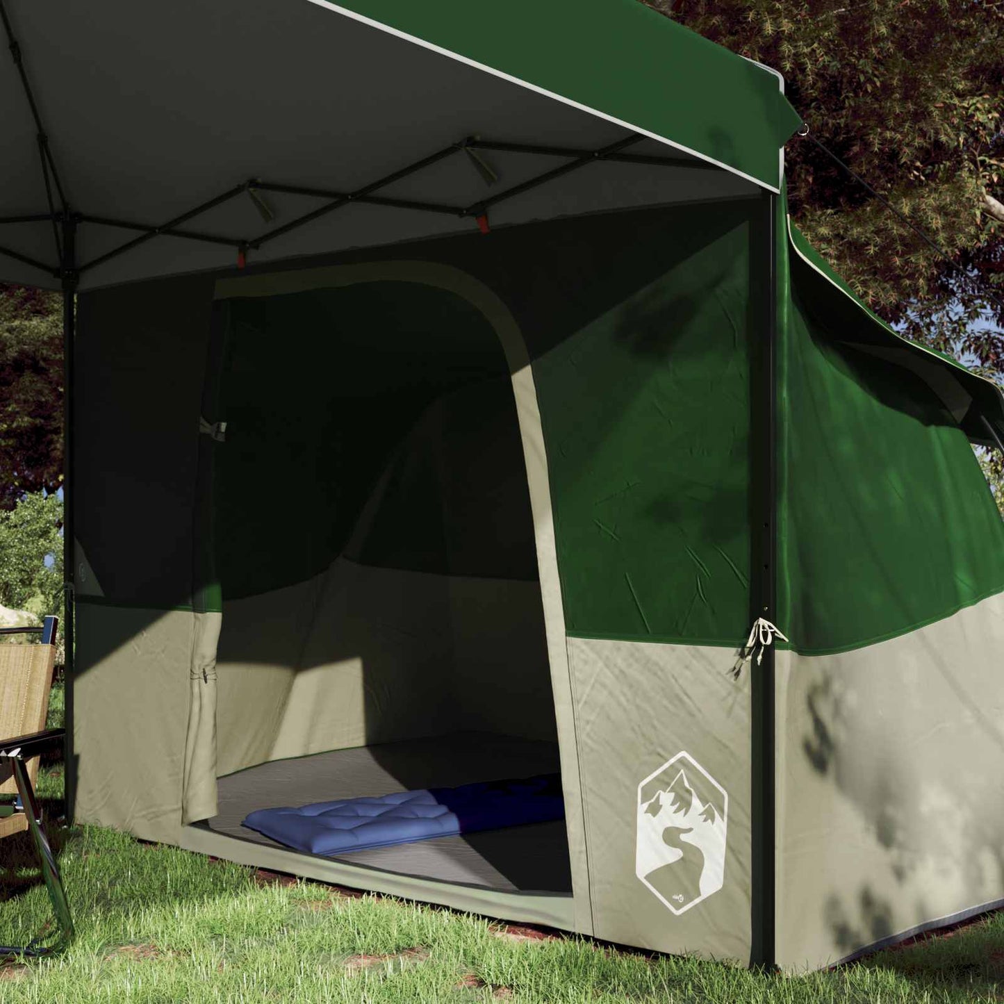 Camping Telt Sett med tak 2 pcs grønn Taffeta og Stoff