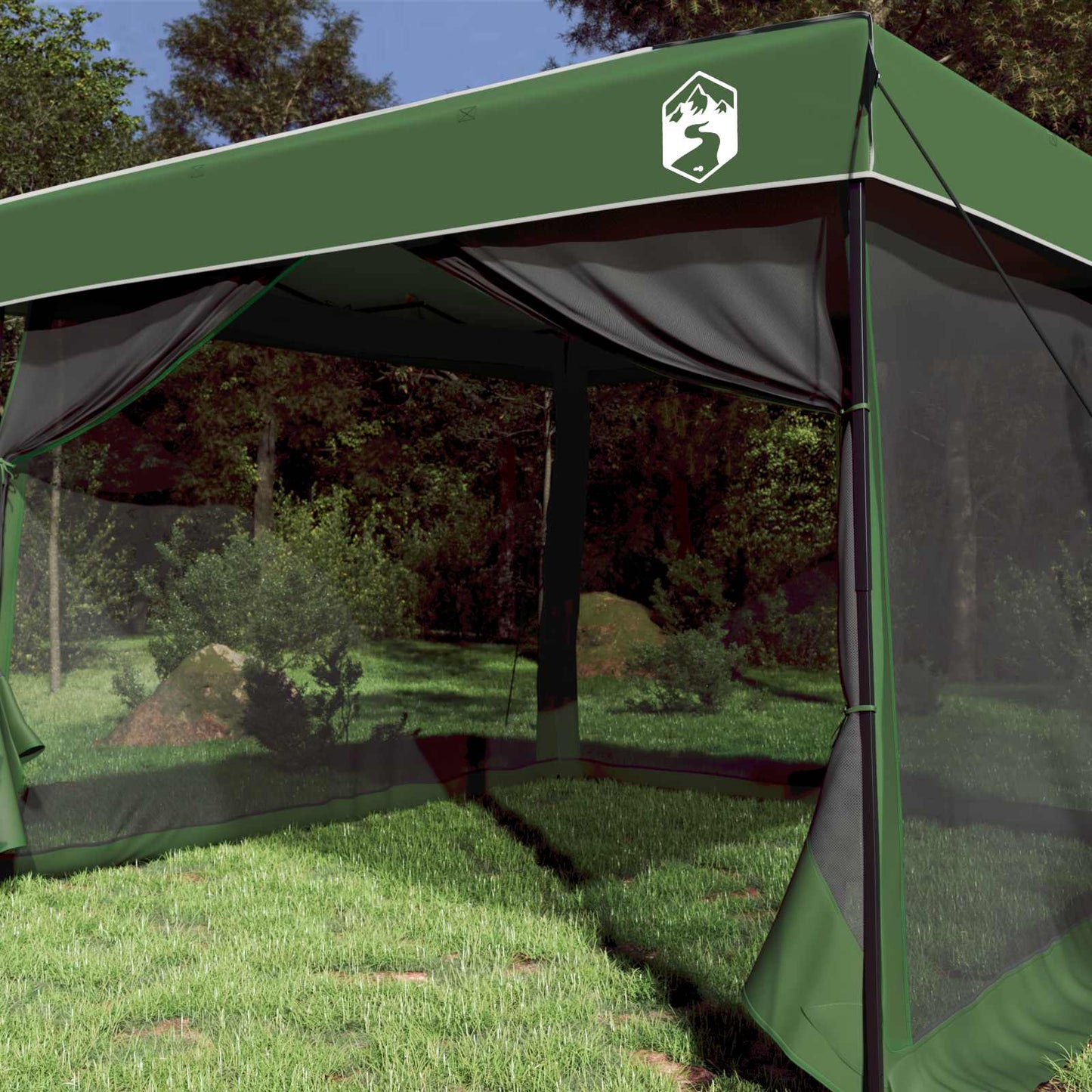 Camping Telt Sett med tak 2 pcs grønn Taffeta og Stoff