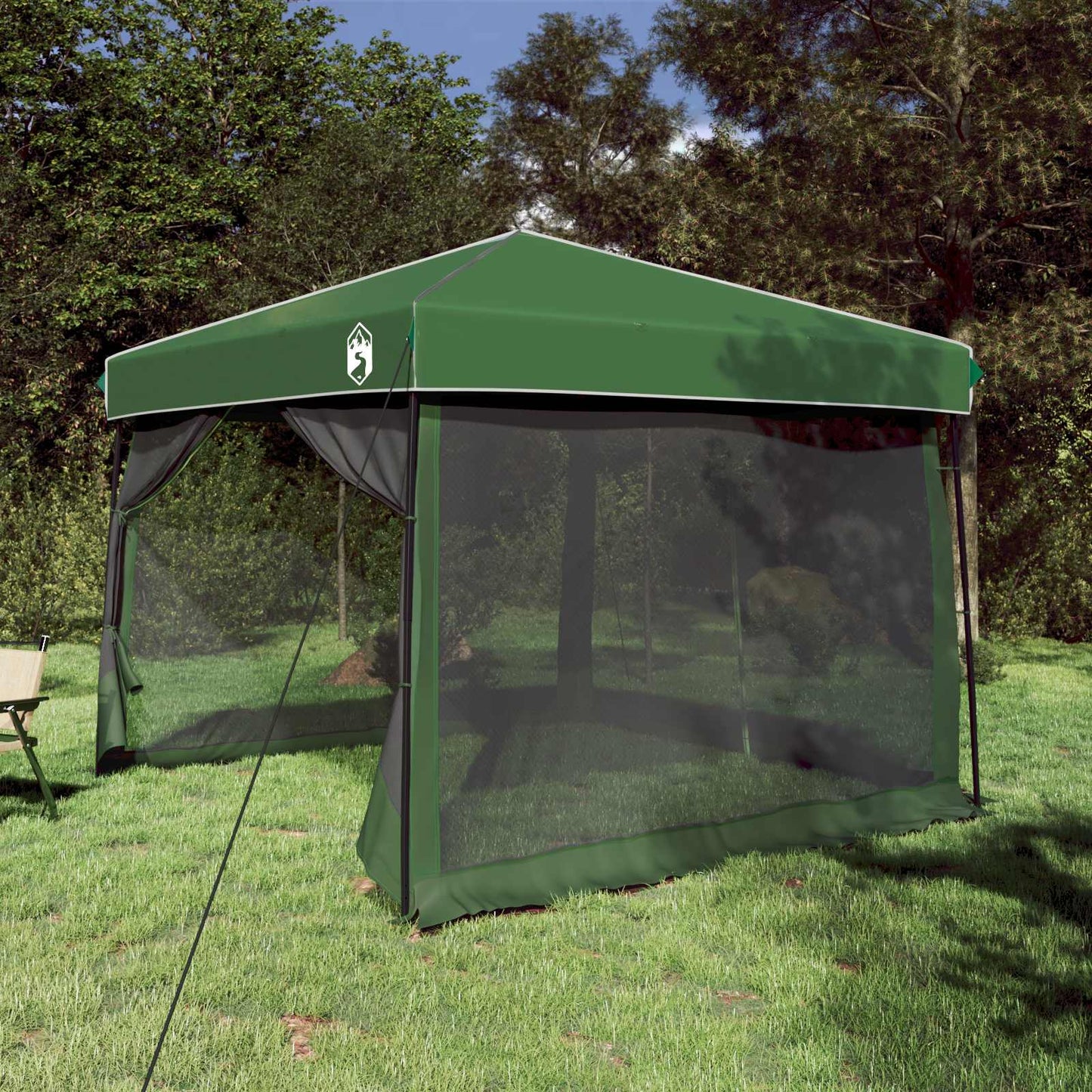 Camping Telt Sett med tak 2 pcs grønn Taffeta og Stoff