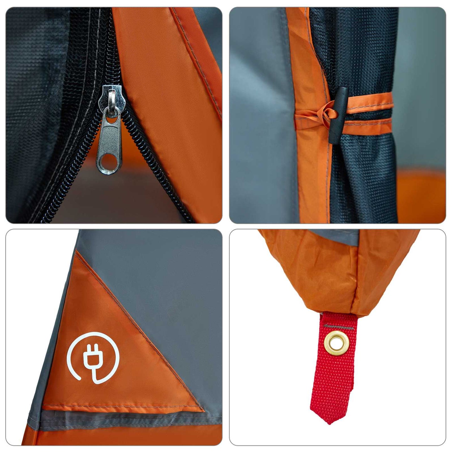 Camping Telt Sett med tak 2 pcs Oransje Taffeta og Stoff