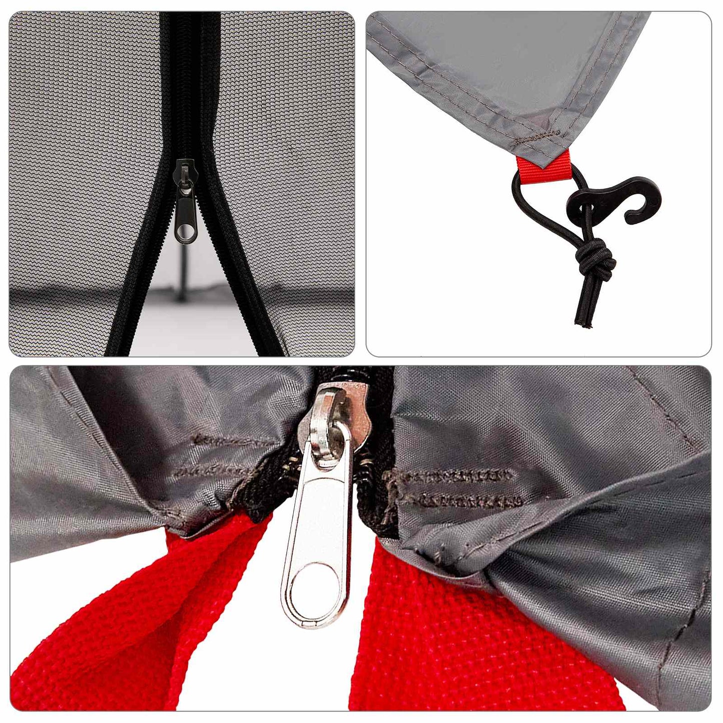Camping Telt Sett med tak 2 pcs Grå og Oransje Taffeta og Stoff