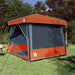 Camping Telt Sett med tak 2 pcs Grå og Oransje Taffeta og Stoff