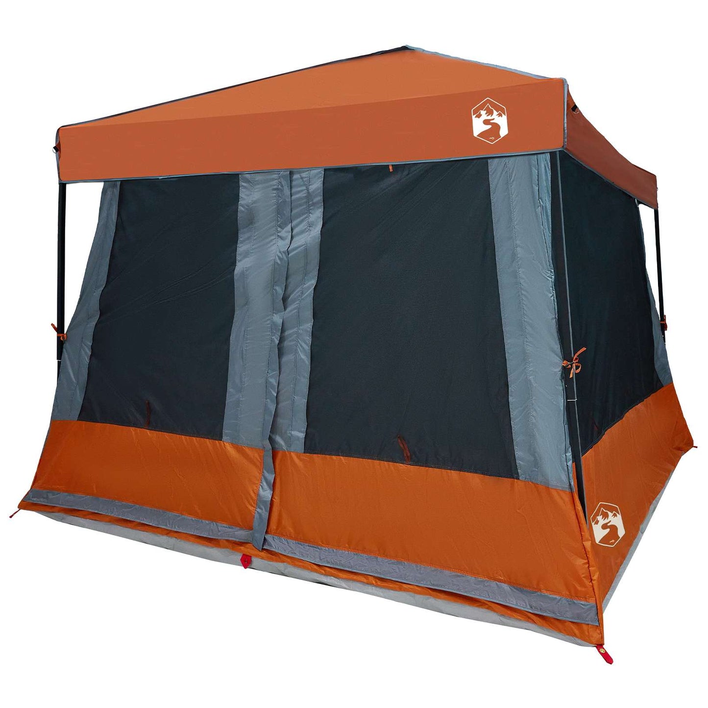 Camping Telt Sett med tak 2 pcs Grå og Oransje Taffeta og Stoff