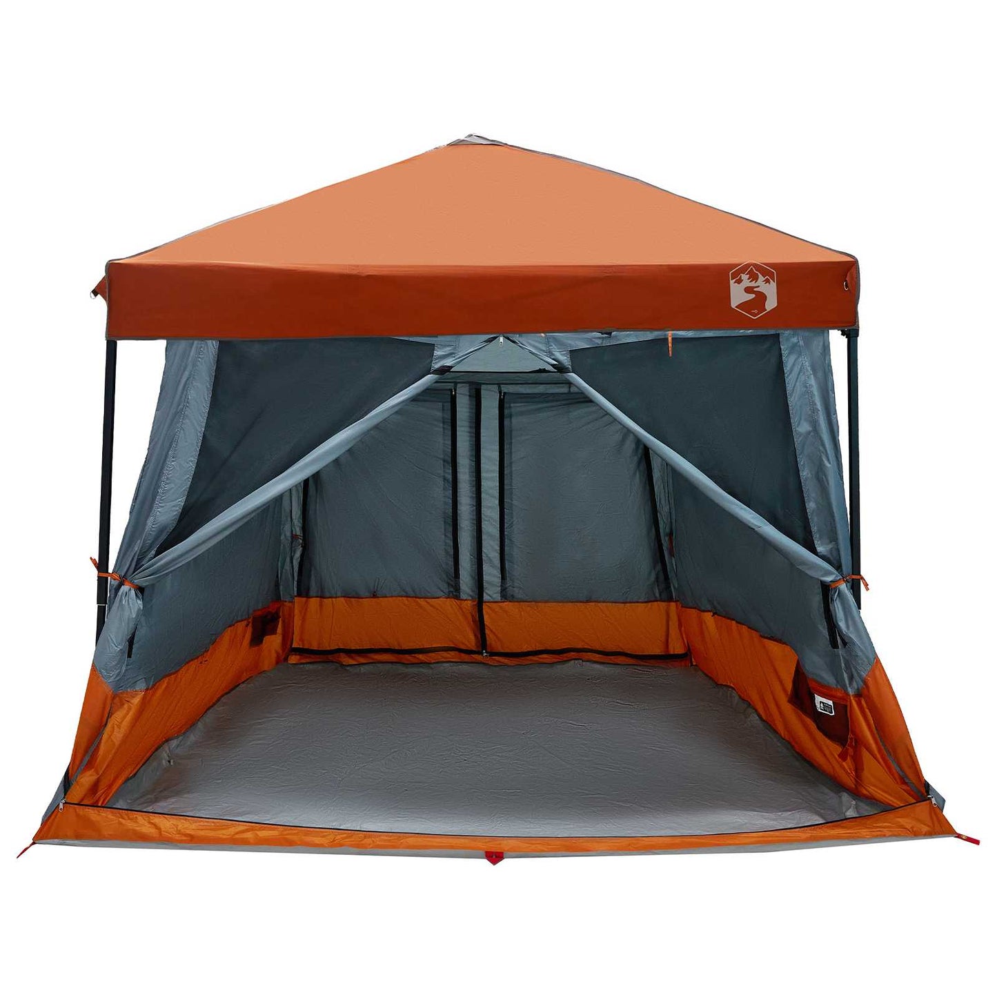 Camping Telt Sett med tak 2 pcs Grå og Oransje Taffeta og Stoff