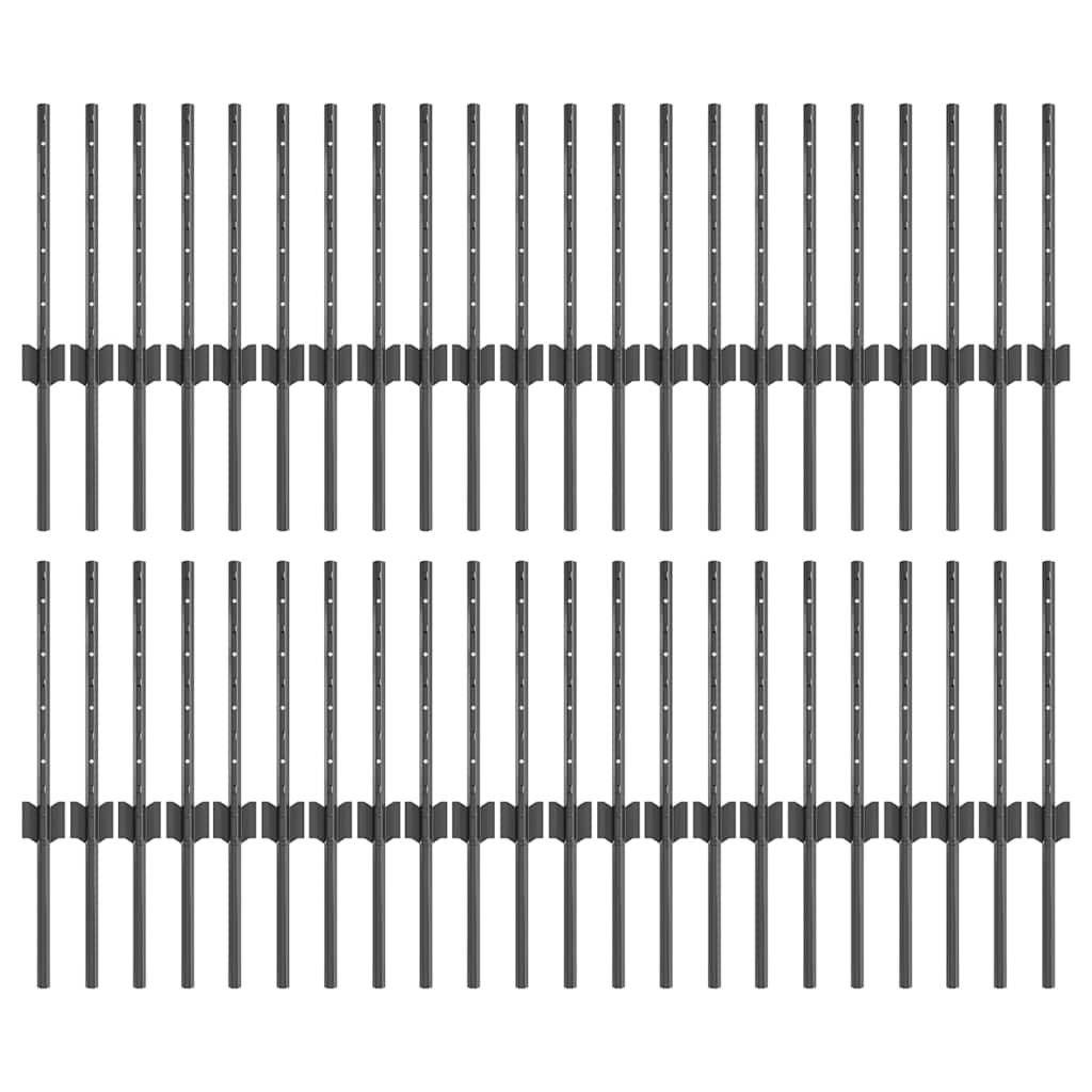 Gjerdepunkter 44 pcs Grå 80 cm Stål