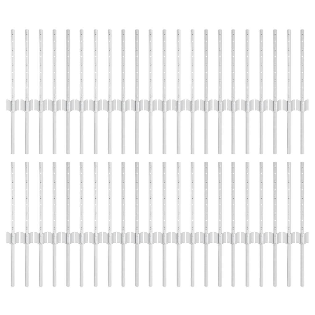Gjerdepåle 44 pcs sølv 80 cm Stål