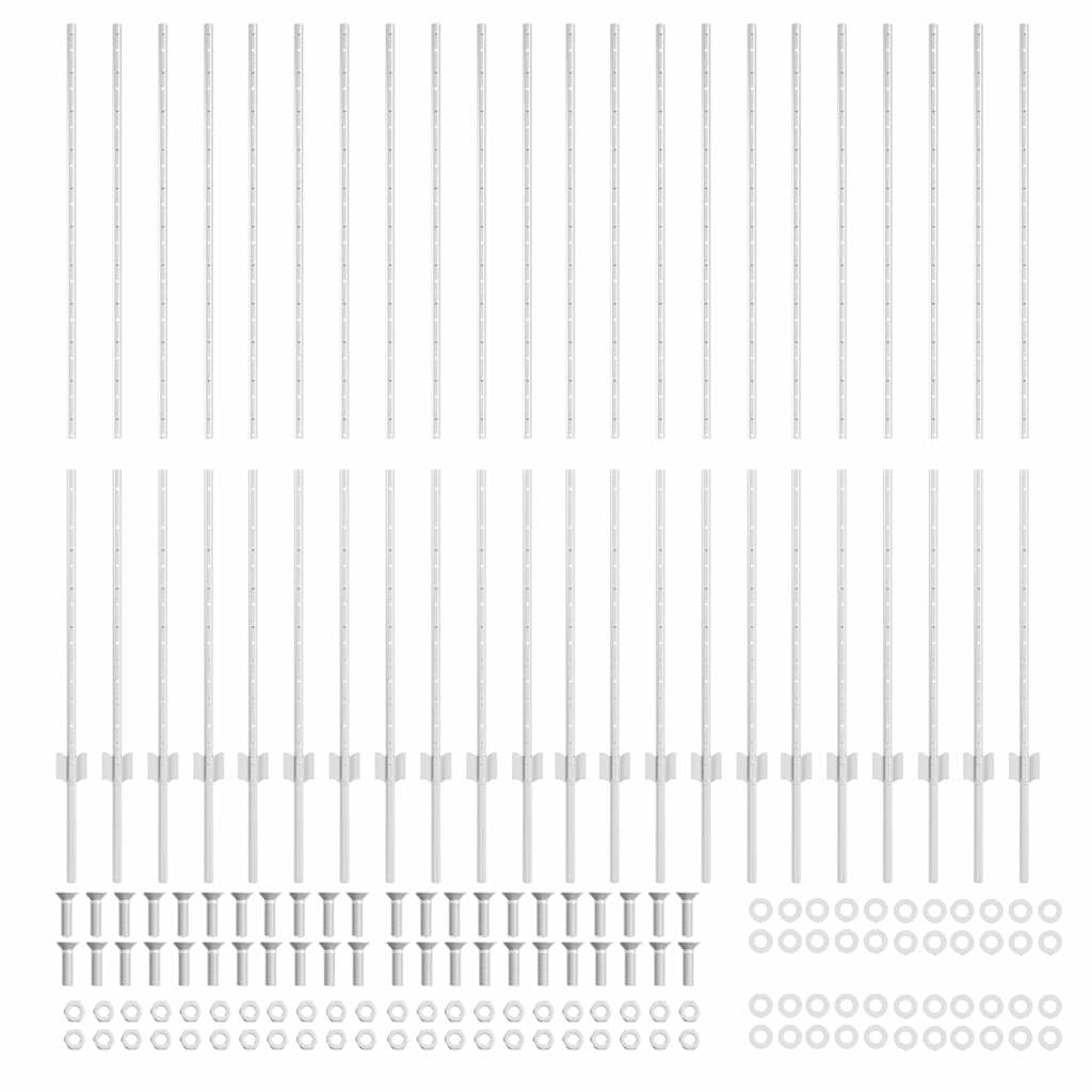 Gjerdepunkter 44 pcs sølv 200 cm Stål