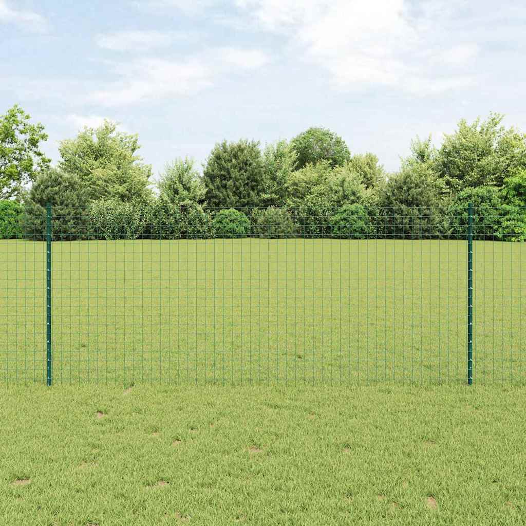 Euro gjerdet med stolpe 10 x 1 m PVC-belagt stål Grønn Mesh