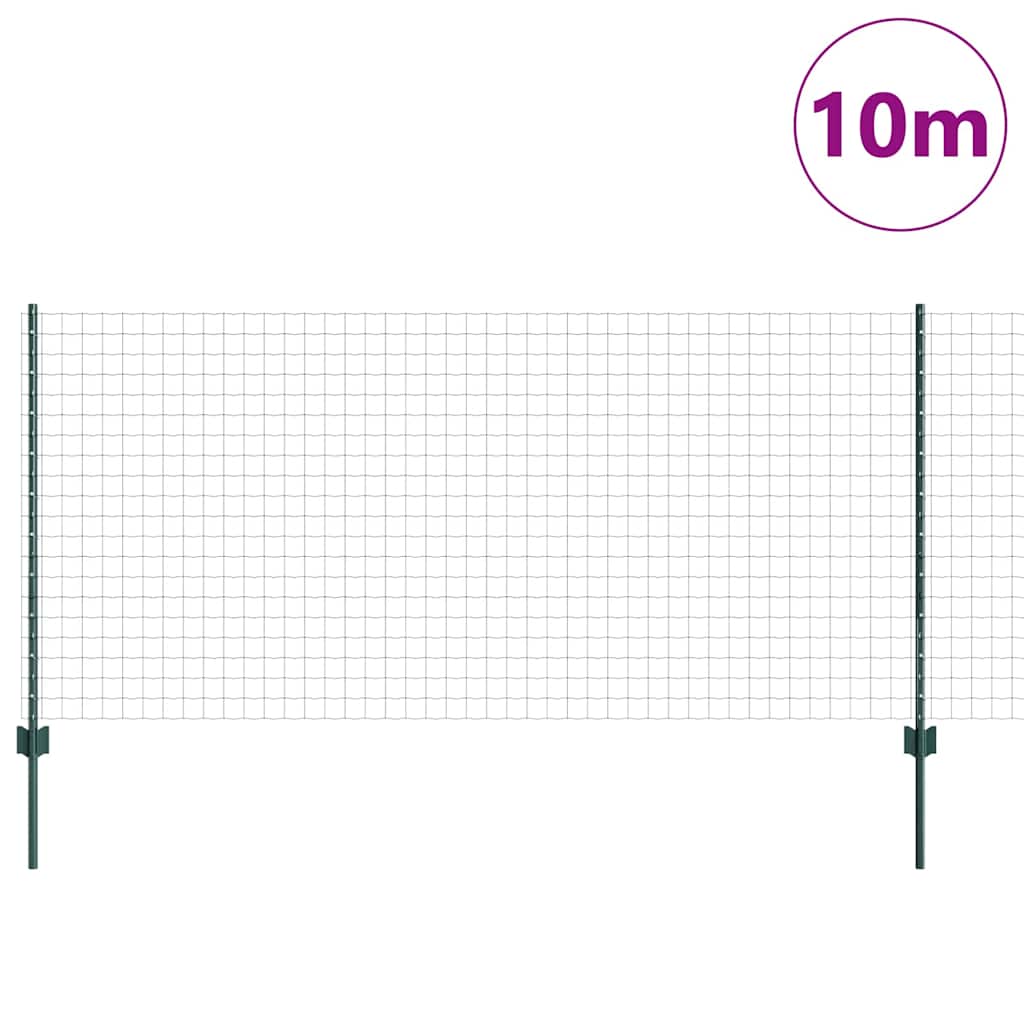 Euro gjerdet med stolpe 10 x 1 m PVC-belagt stål Grønn Mesh