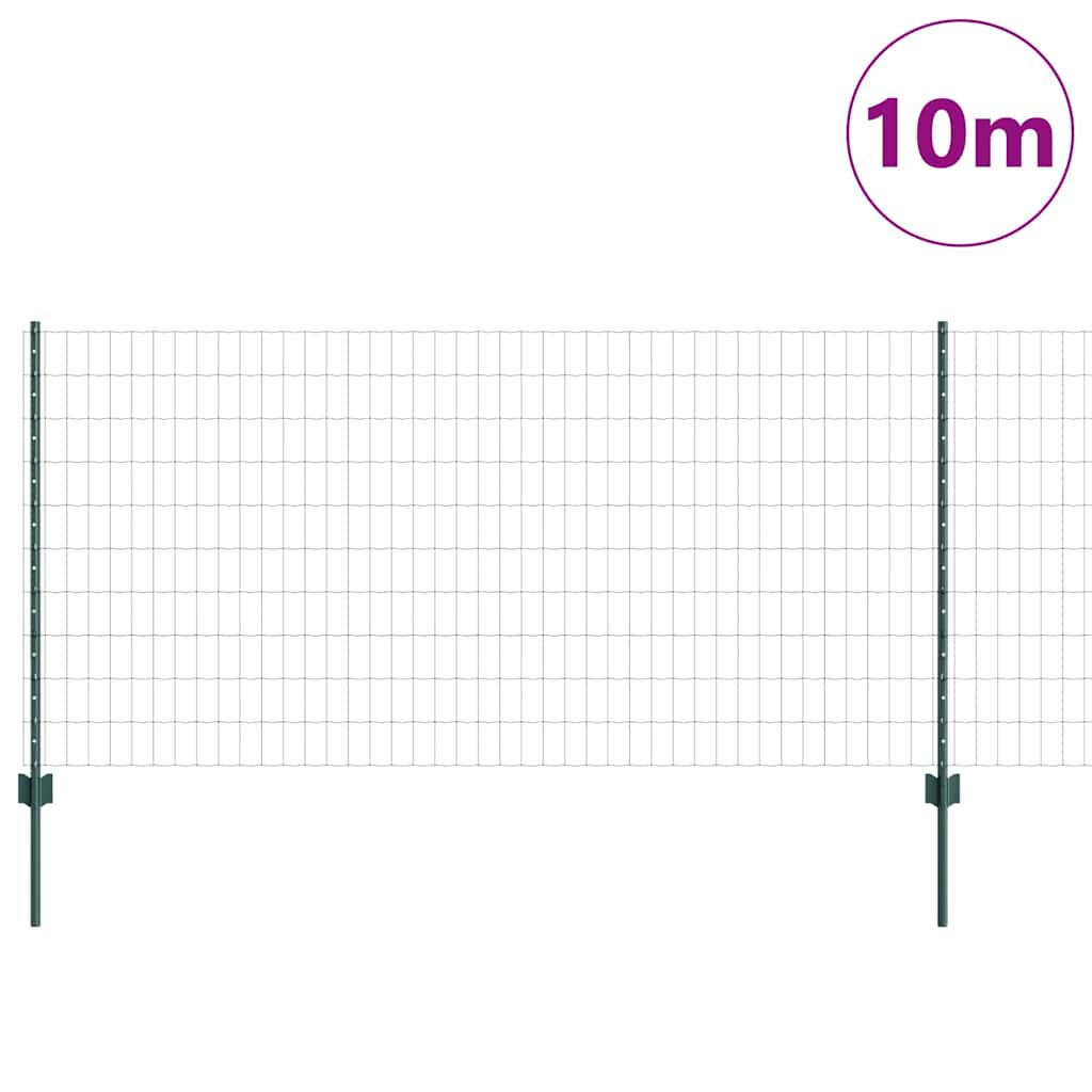 Euro gjerdet med stolpe 10 x 1 m PVC-belagt stål Grønn Mesh
