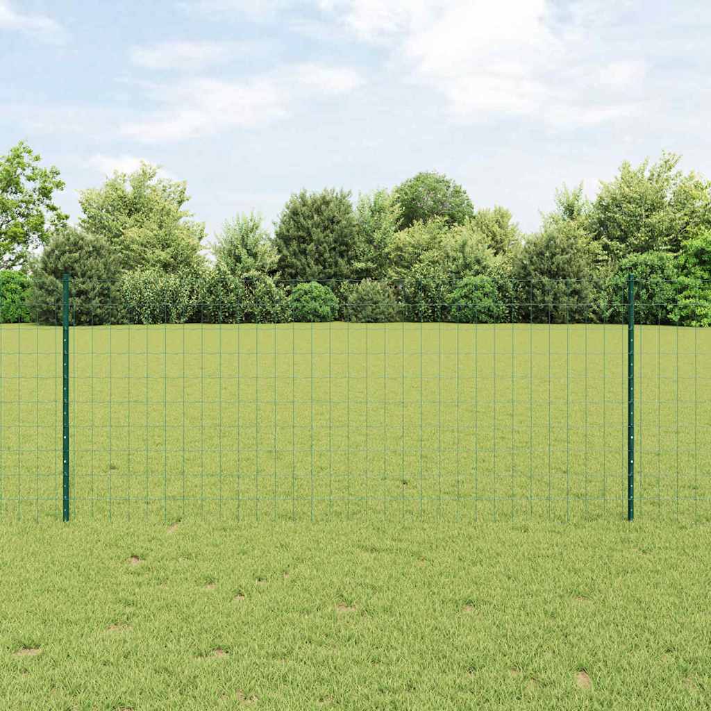 Euro gjerdet med stolpe 10 x 1 m PVC-belagt stål Grønn Mesh