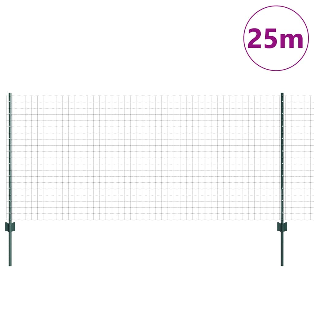Euro gjerdet med stolpe 25 x 1 m PVC-belagt stål Grønn Mesh