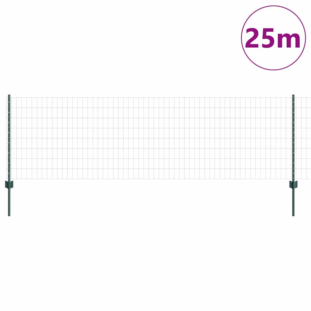 Euro gjerdet med stolpe 25 x 0,8 m PVC-belagt stål Grønn Mesh