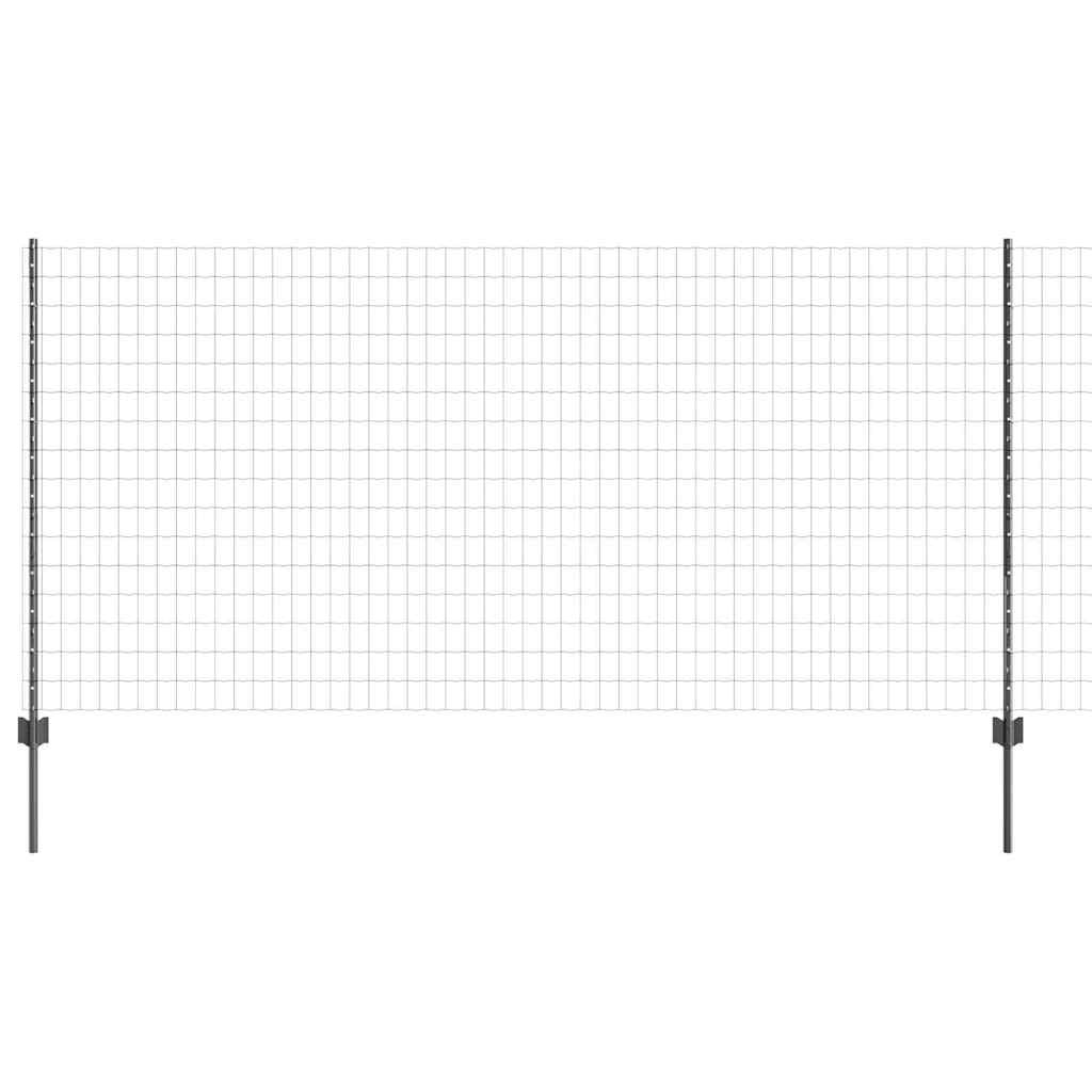 Euro gjerdet med stolpe 10 x 1,2 m PVC-belagt stål Grå Mesh