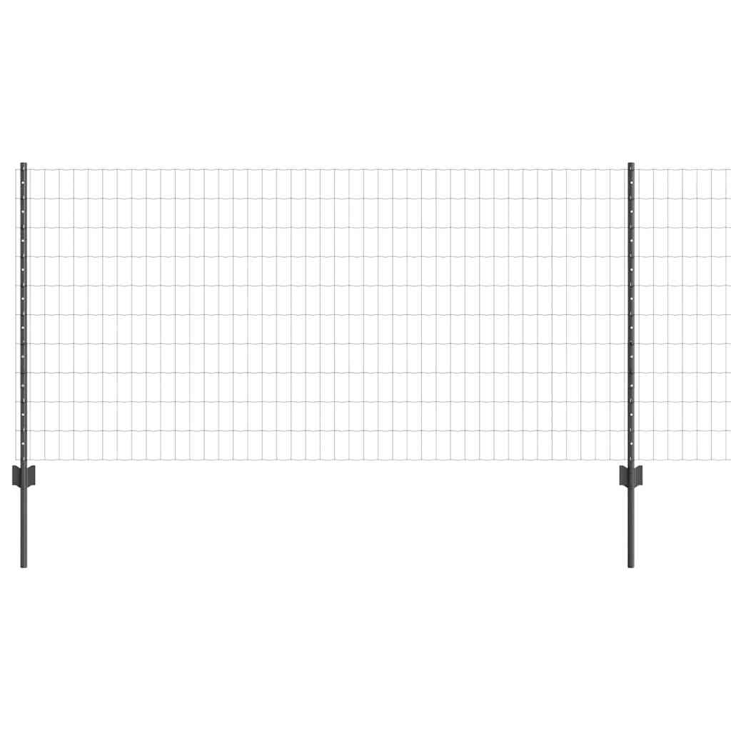 Euro gjerdet med stolpe 10 x 1 m PVC-belagt stål Grå Mesh