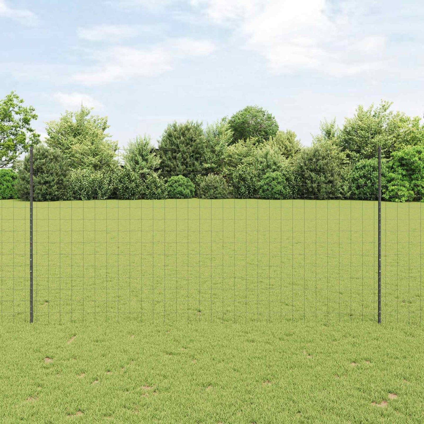 Gjerde med stolpe Grå 1,5 x 10 m Stål vidaXL