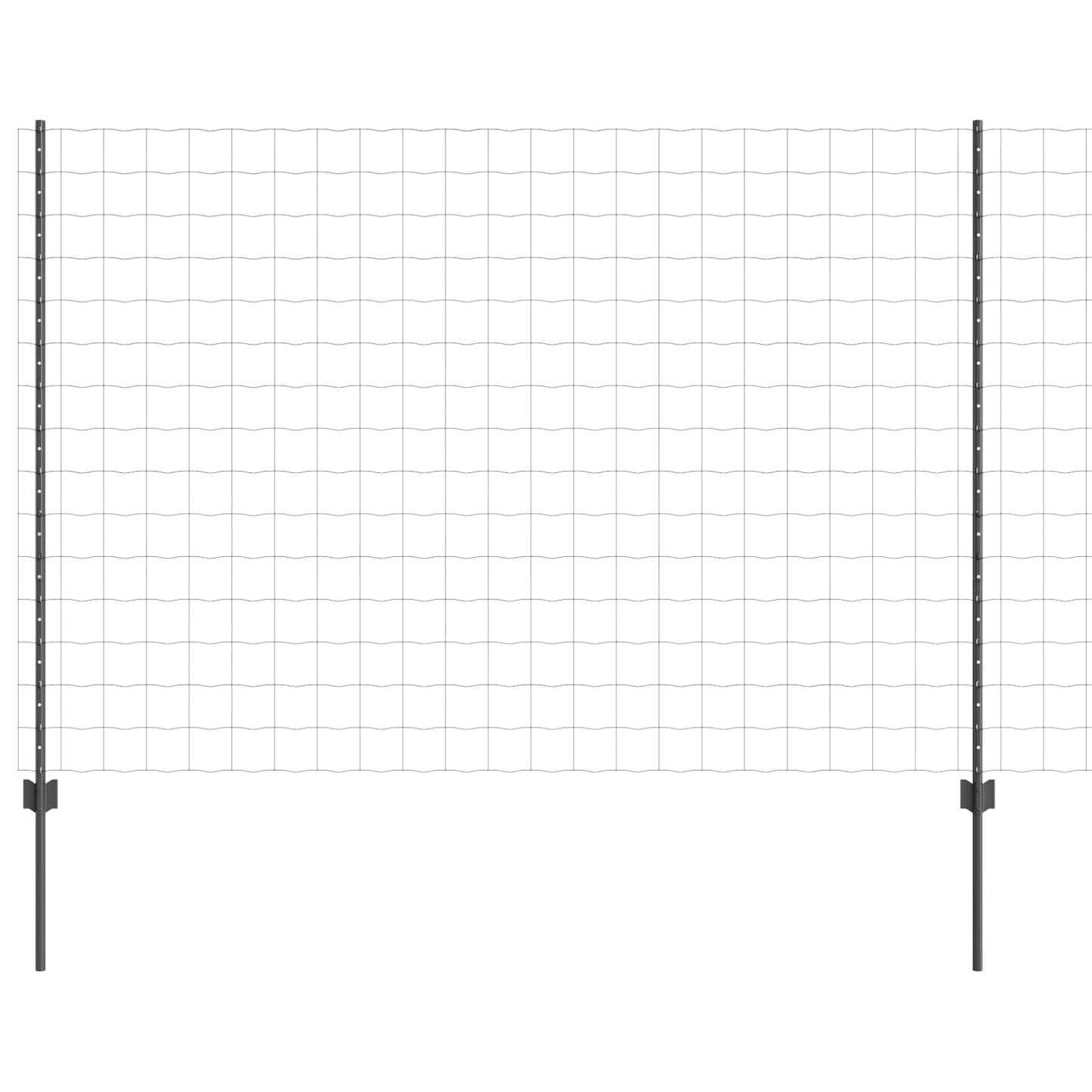 Gjerde med stolpe Grå 1,5 x 10 m Stål vidaXL
