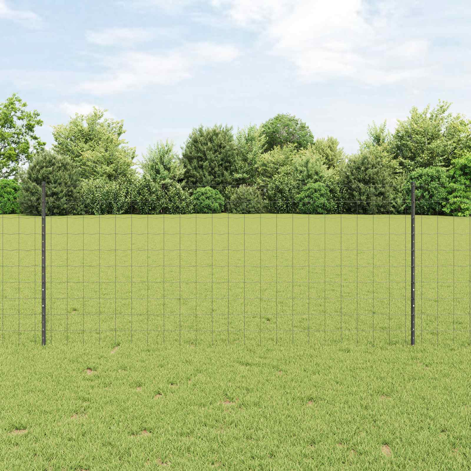 Gjerde med stolpe Grå 1 x 25 m Stål vidaXL