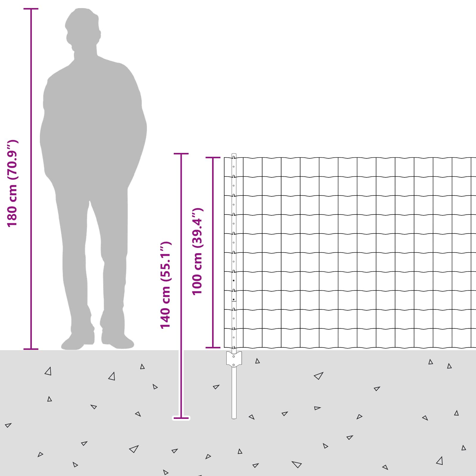 Gjerde med stolpe Grå 1 x 25 m Stål vidaXL