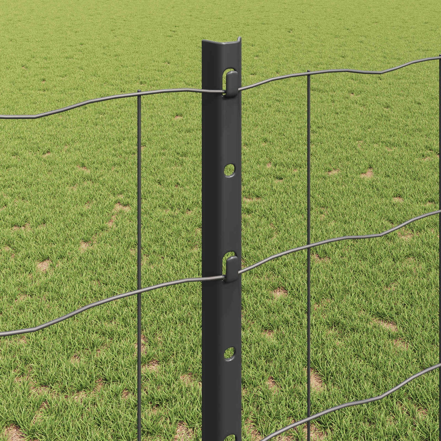 Euro gjerdet med stolpe 25 x 1,2 m PVC-belagt stål Grå Mesh