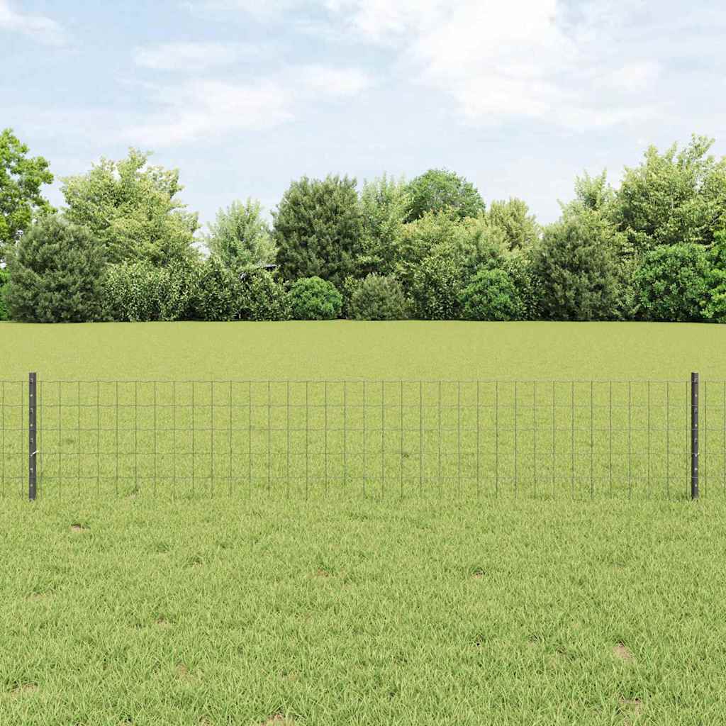 Euro gjerdet med stolpe 10 x 0,4 m PVC-belagt stål Grå Mesh