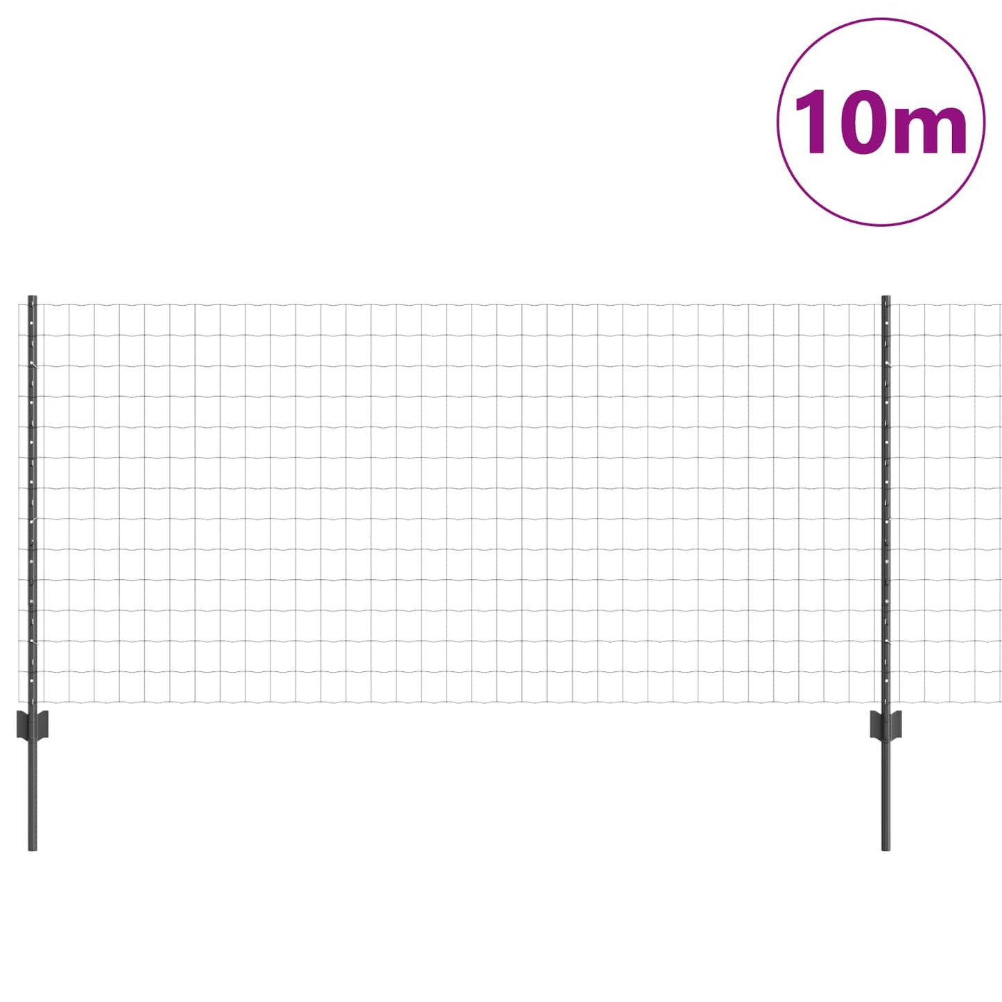 Euro gjerdet med stolpe 10 x 1 m PVC-belagt stål Grå Mesh