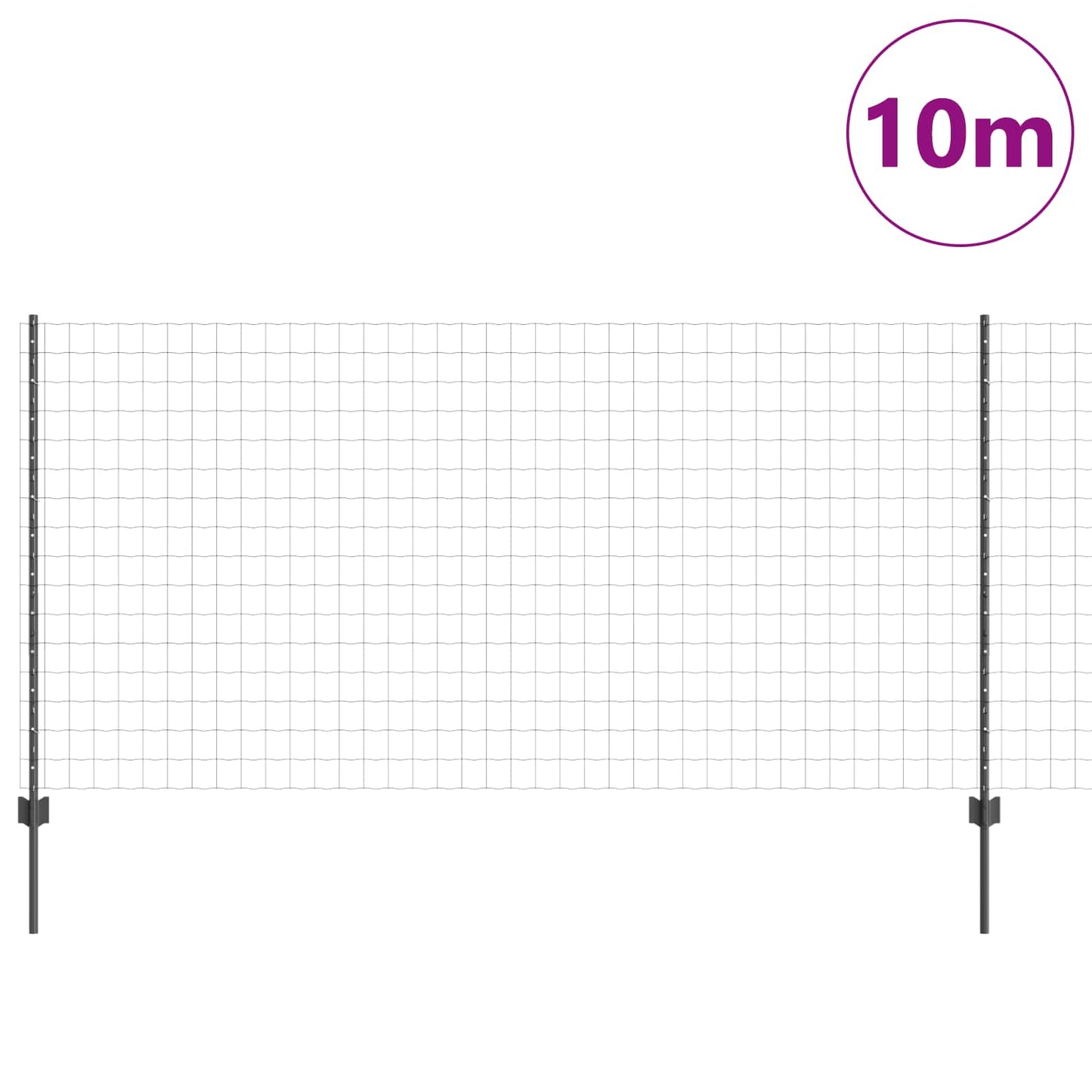 Euro gjerdet med stolpe 10 x 1,2 m PVC-belagt stål Grå Mesh