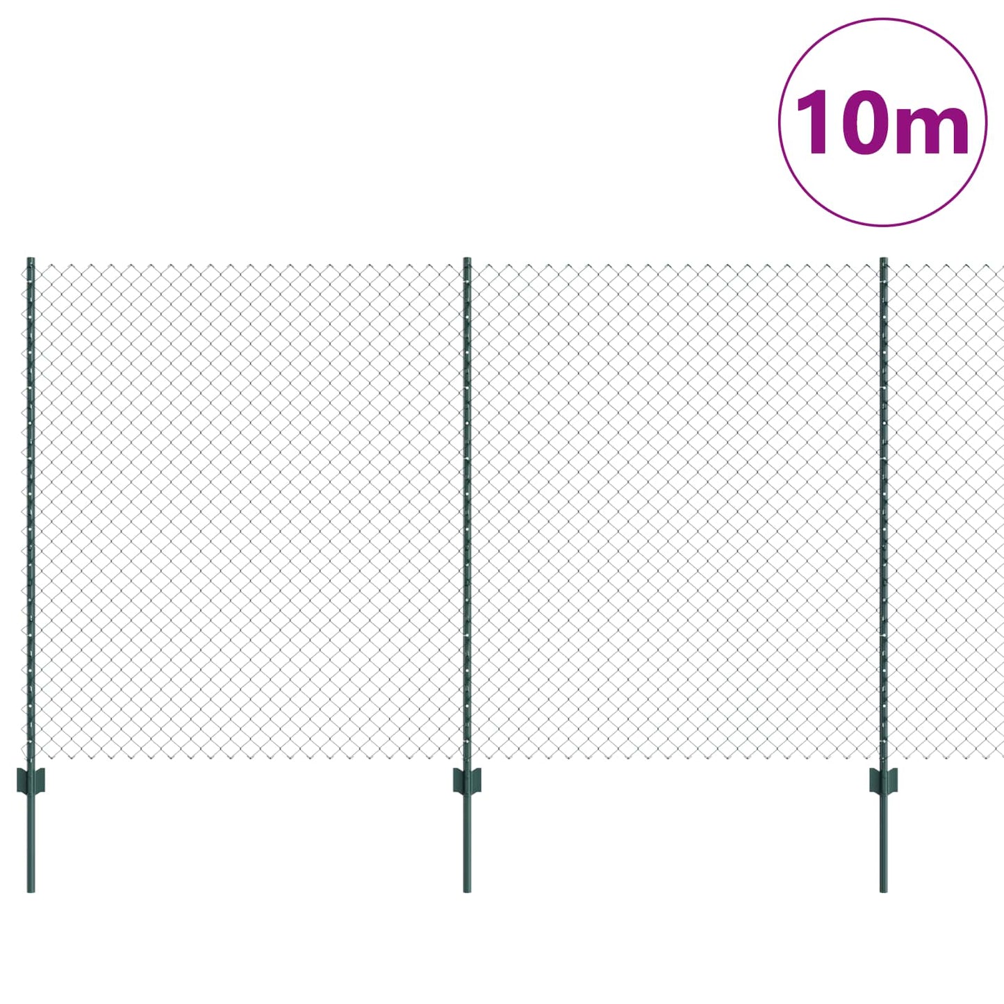 Kjettinggjerde med stolpe 10 x 1,4 m PVC-belagt stål Grønn Mesh