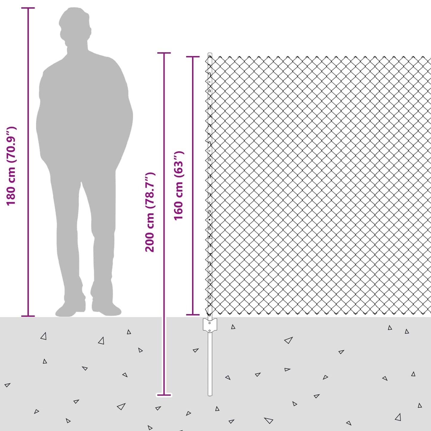 Kjettinggjerde med stolpe 10 x 1,6 m PVC-belagt stål Grønn Mesh