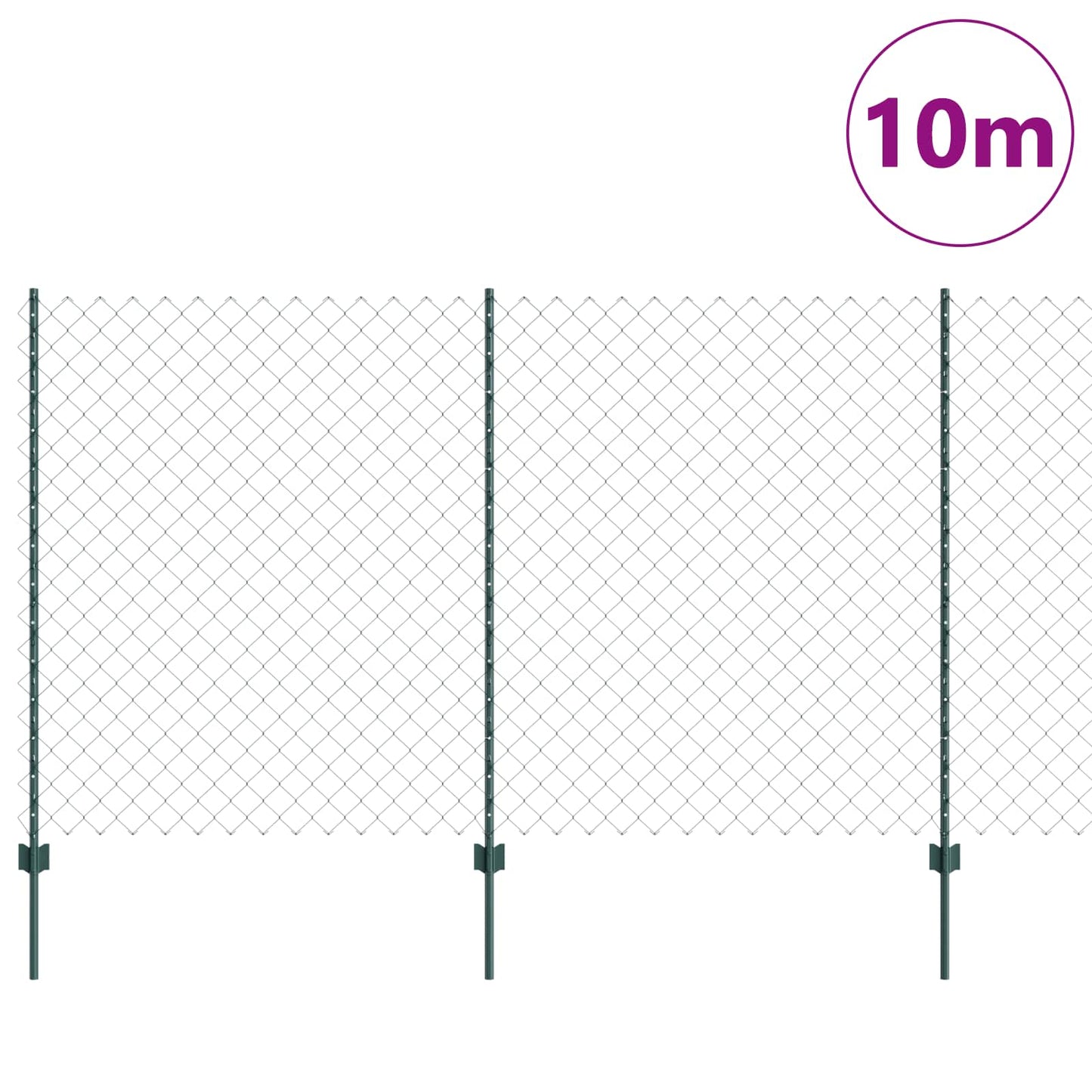 Kjettinggjerde med stolpe 10 x 1,4 m PVC-belagt stål Grønn Mesh