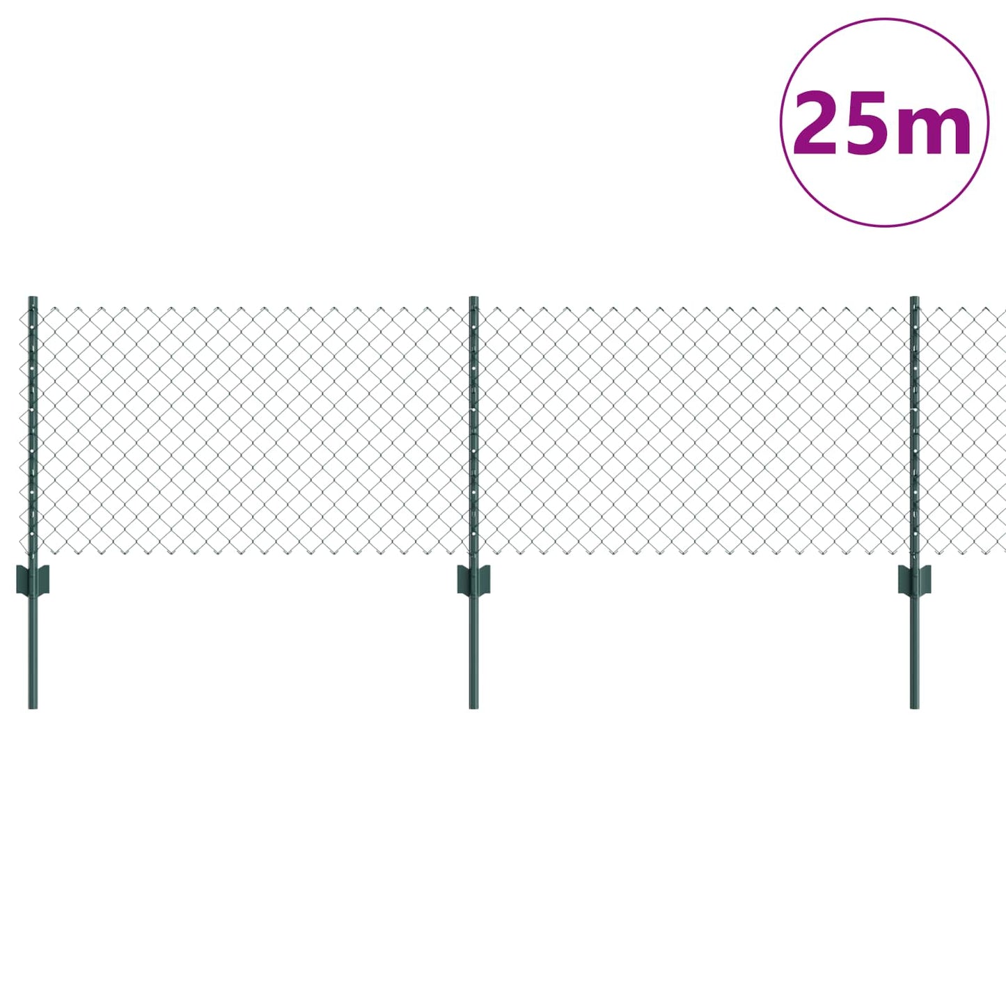 Kjettinggjerde med stolpe 25 x 0,6 m PVC-belagt stål Grønn Mesh