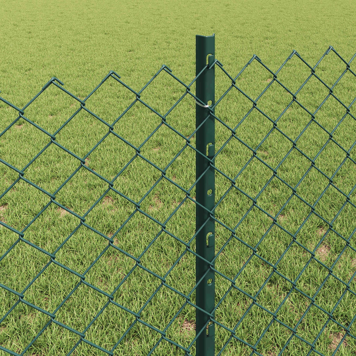Kjettinggjerde med stolpe 25 x 0,8 m PVC-belagt stål Grønn Mesh