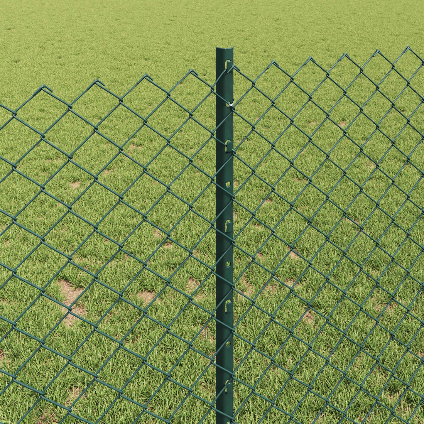 Kjettinggjerde med stolpe 25 x 1 m PVC-belagt stål Grønn Mesh