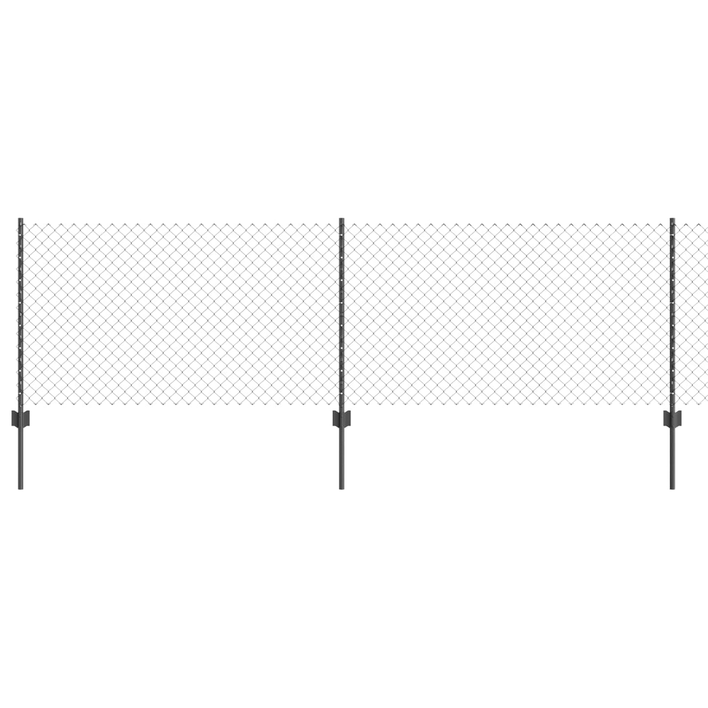 Kjettinggjerde med stolpe 10 x 0,8 m PVC-belagt stål Grå Mesh