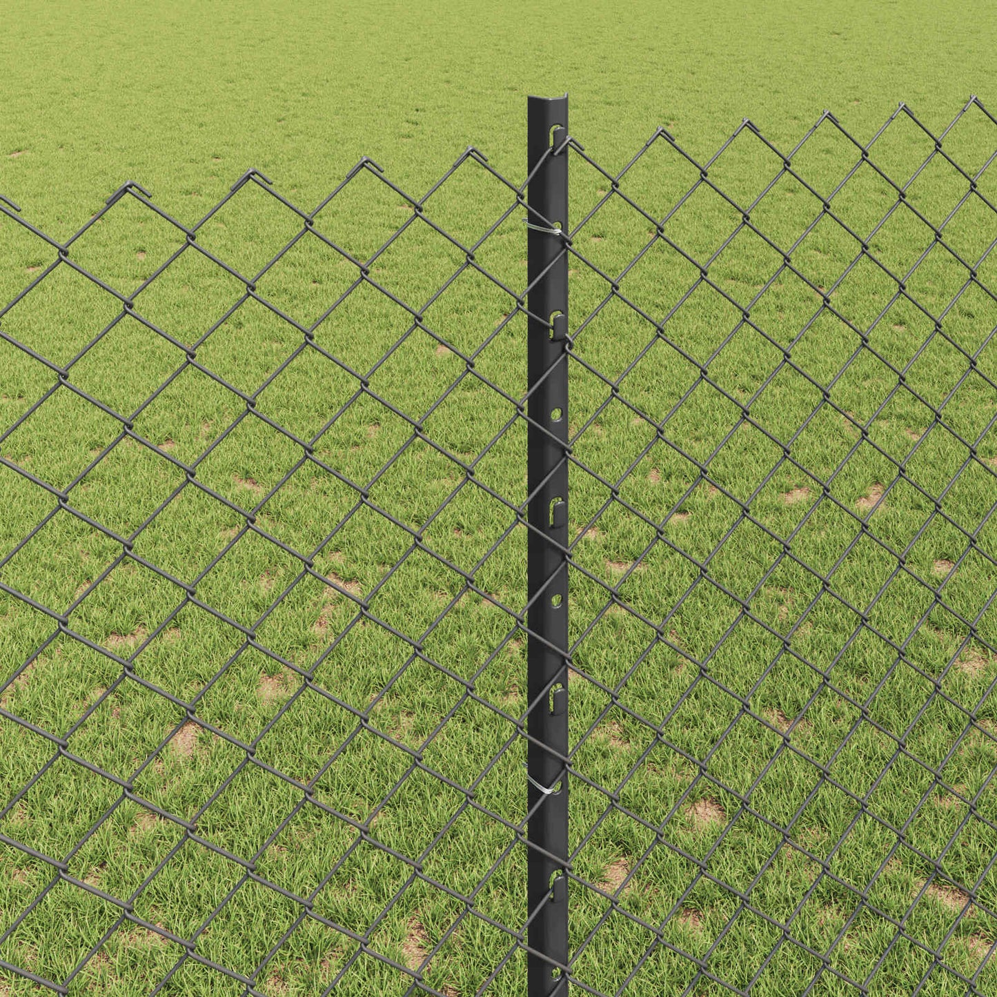 Kjettinggjerde med stolpe 10 x 1,4 m PVC-belagt stål Grå Mesh