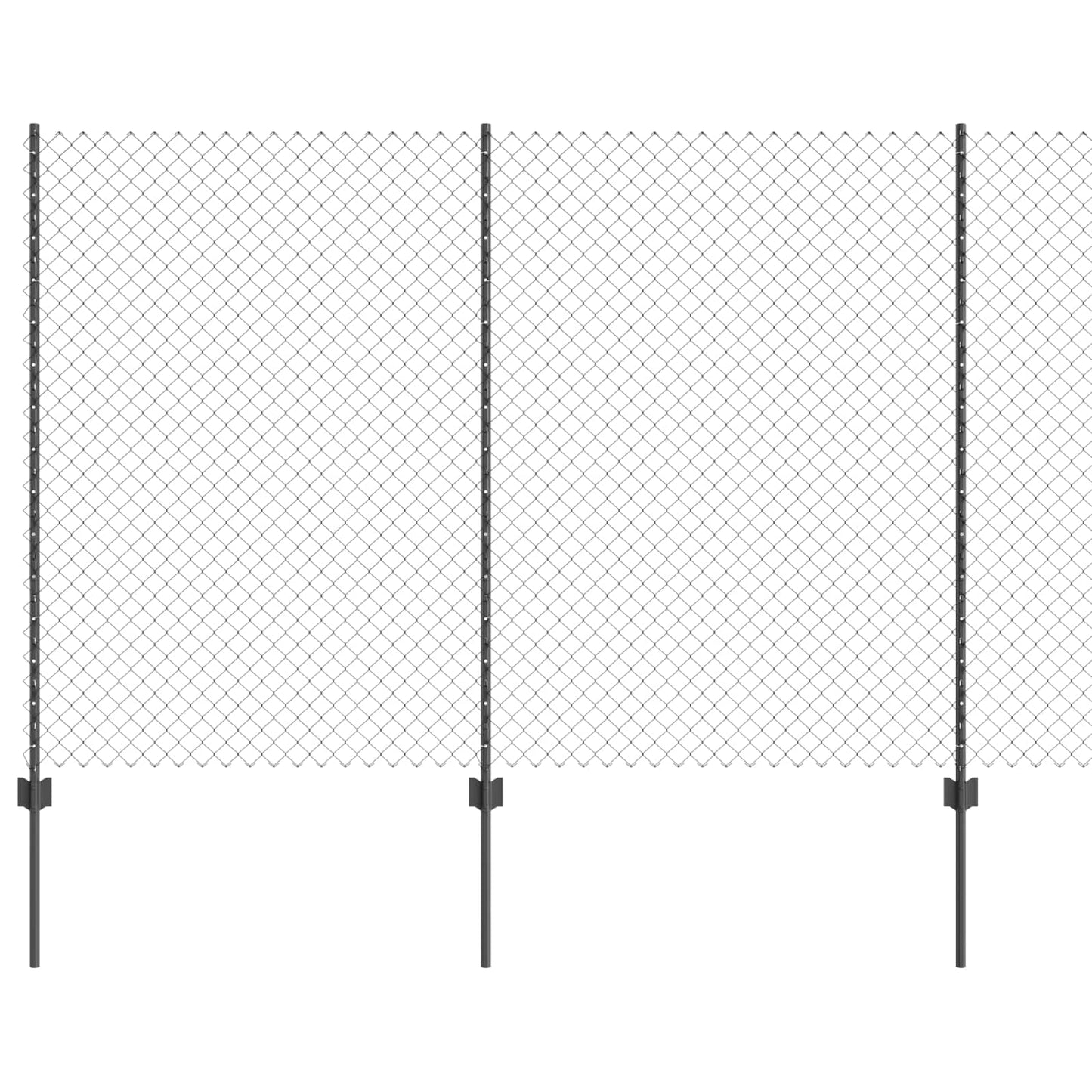 Kjettinggjerde med stolpe 10 x 1,6 m PVC-belagt stål Grå Mesh
