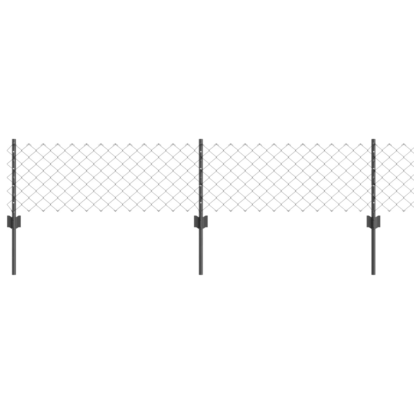 Kjettinggjerde med stolpe 10 x 0,4 m PVC-belagt stål Grå Mesh