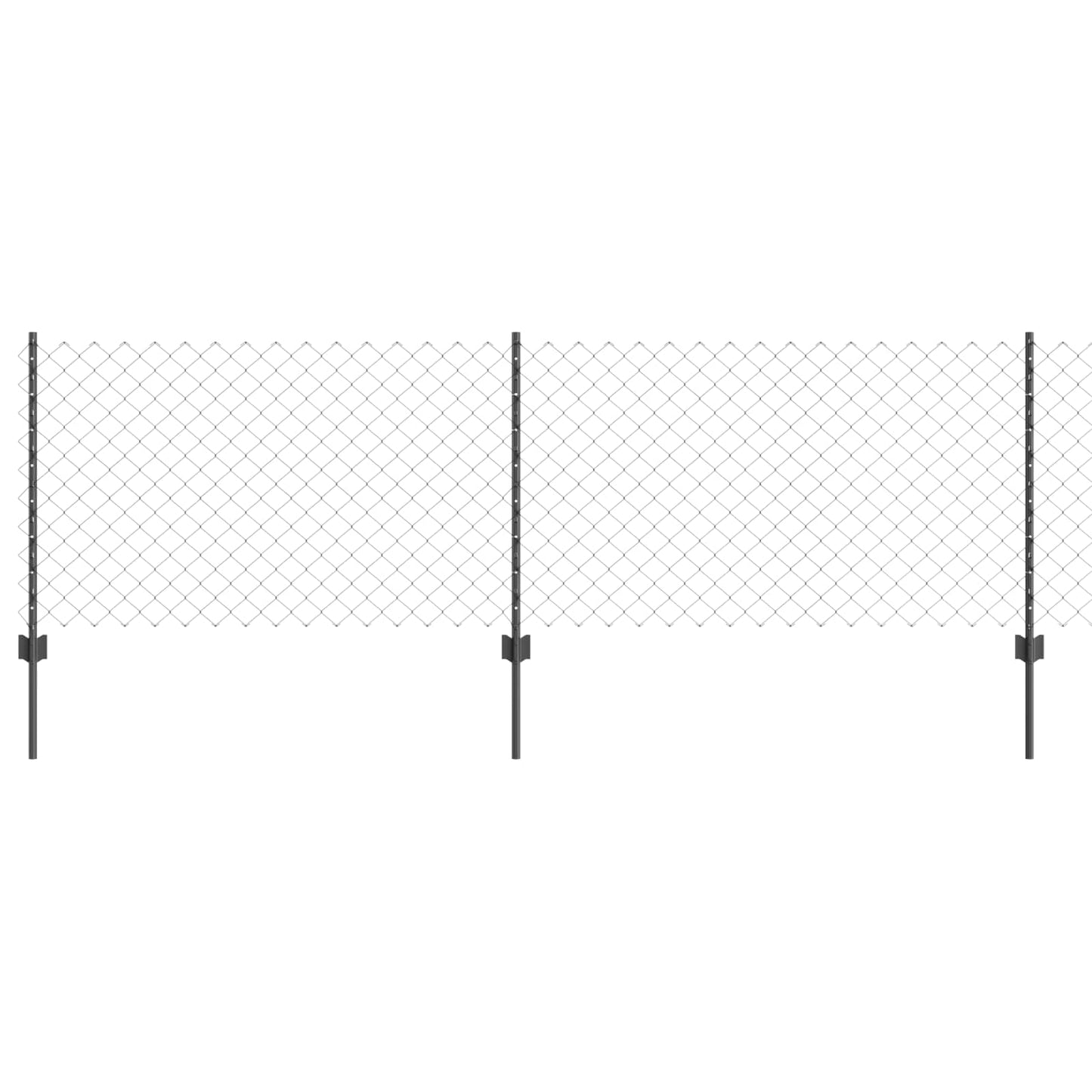 Kjettinggjerde med stolpe 10 x 0,8 m PVC-belagt stål Grå Mesh