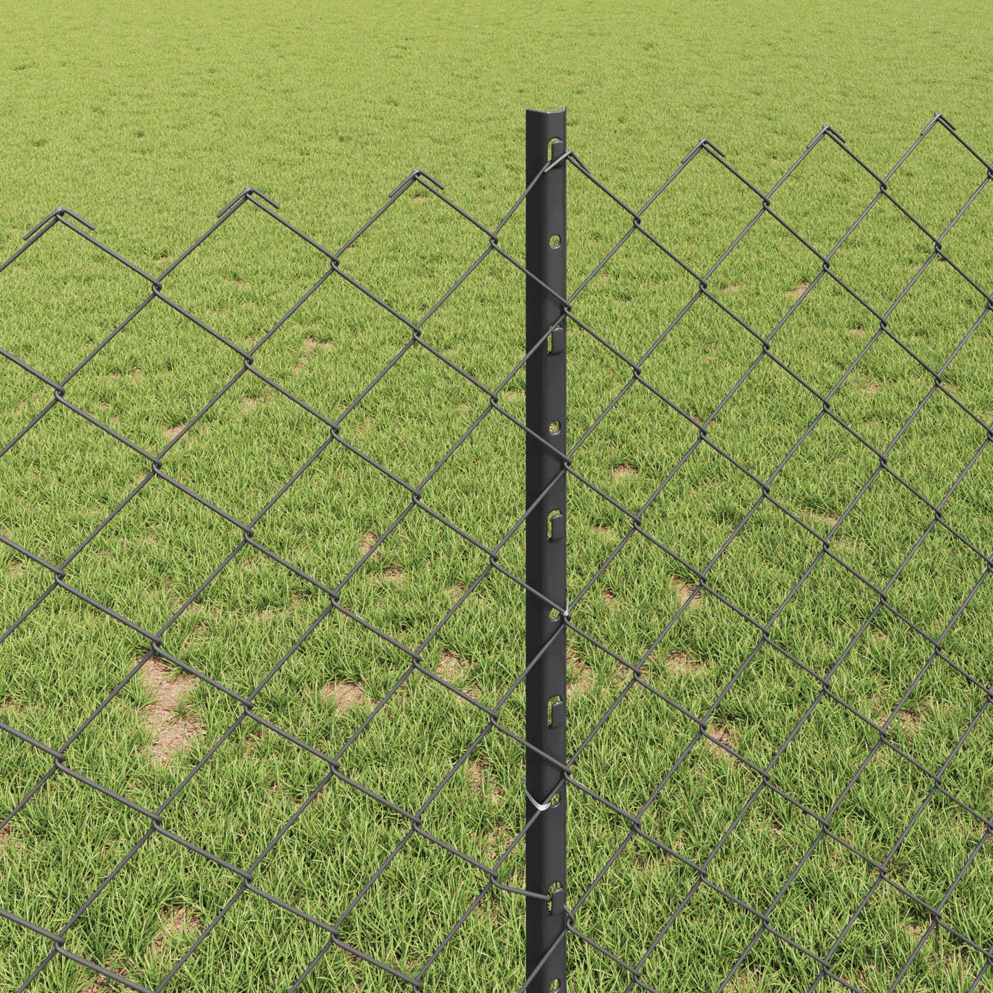 Kjettinggjerde med stolpe 10 x 1 m PVC-belagt stål Grå Mesh