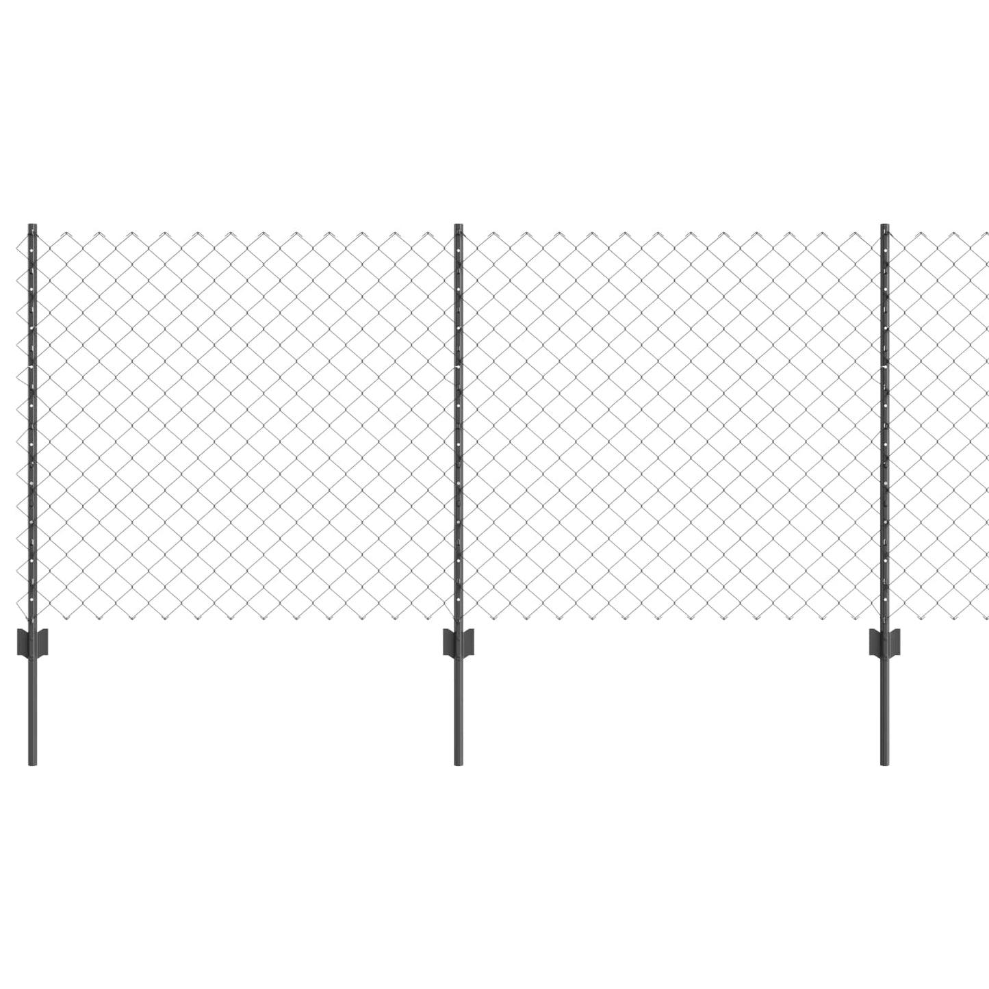 Kjettinggjerde med stolpe 10 x 1 m PVC-belagt stål Grå Mesh