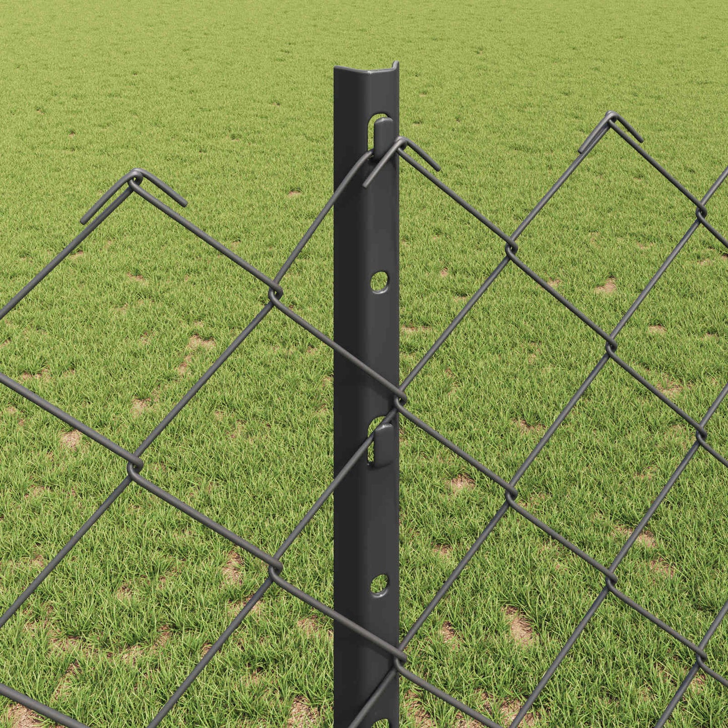 Kjettinggjerde med stolpe 10 x 1,2 m PVC-belagt stål Grå Mesh