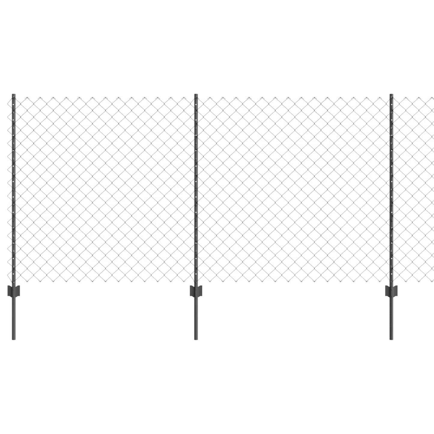 Kjettinggjerde med stolpe 10 x 1,2 m PVC-belagt stål Grå Mesh
