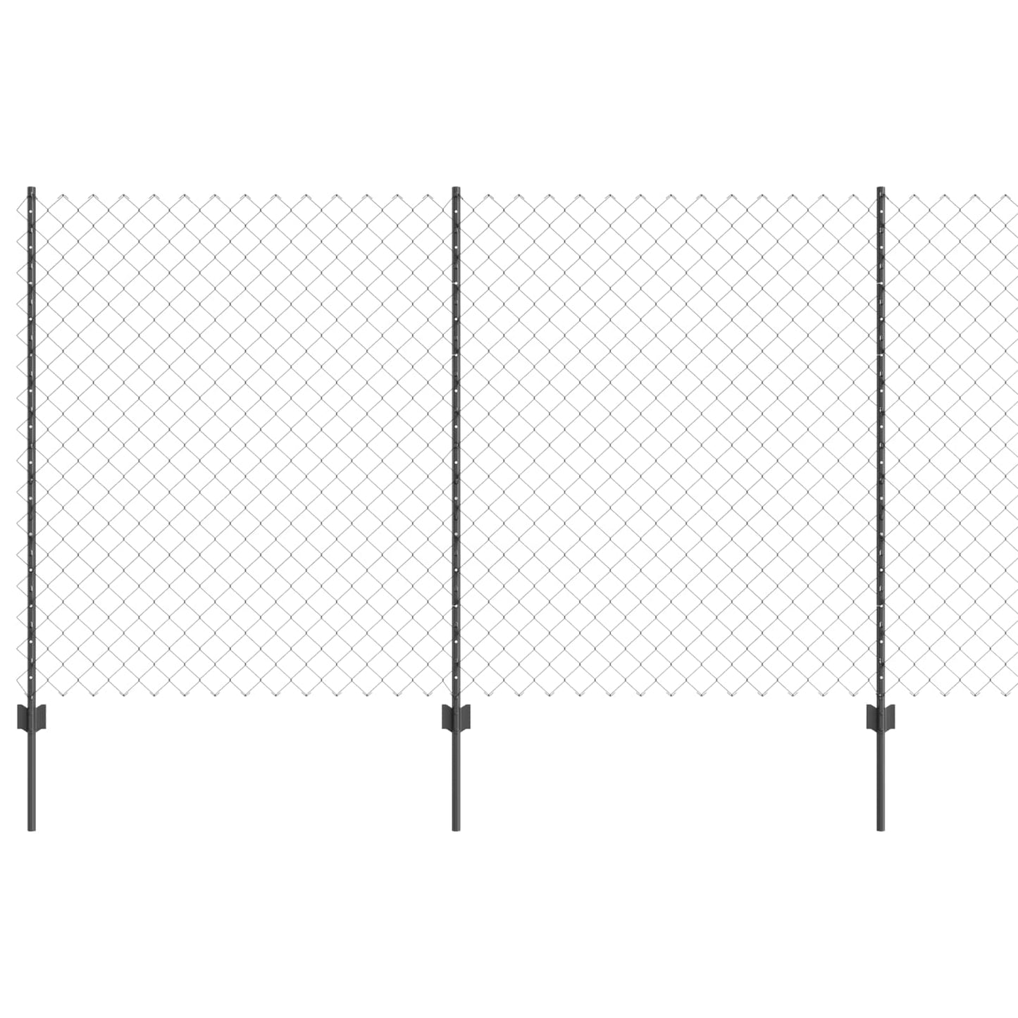 Kjettinggjerde med stolpe 10 x 1,4 m PVC-belagt stål Grå Mesh