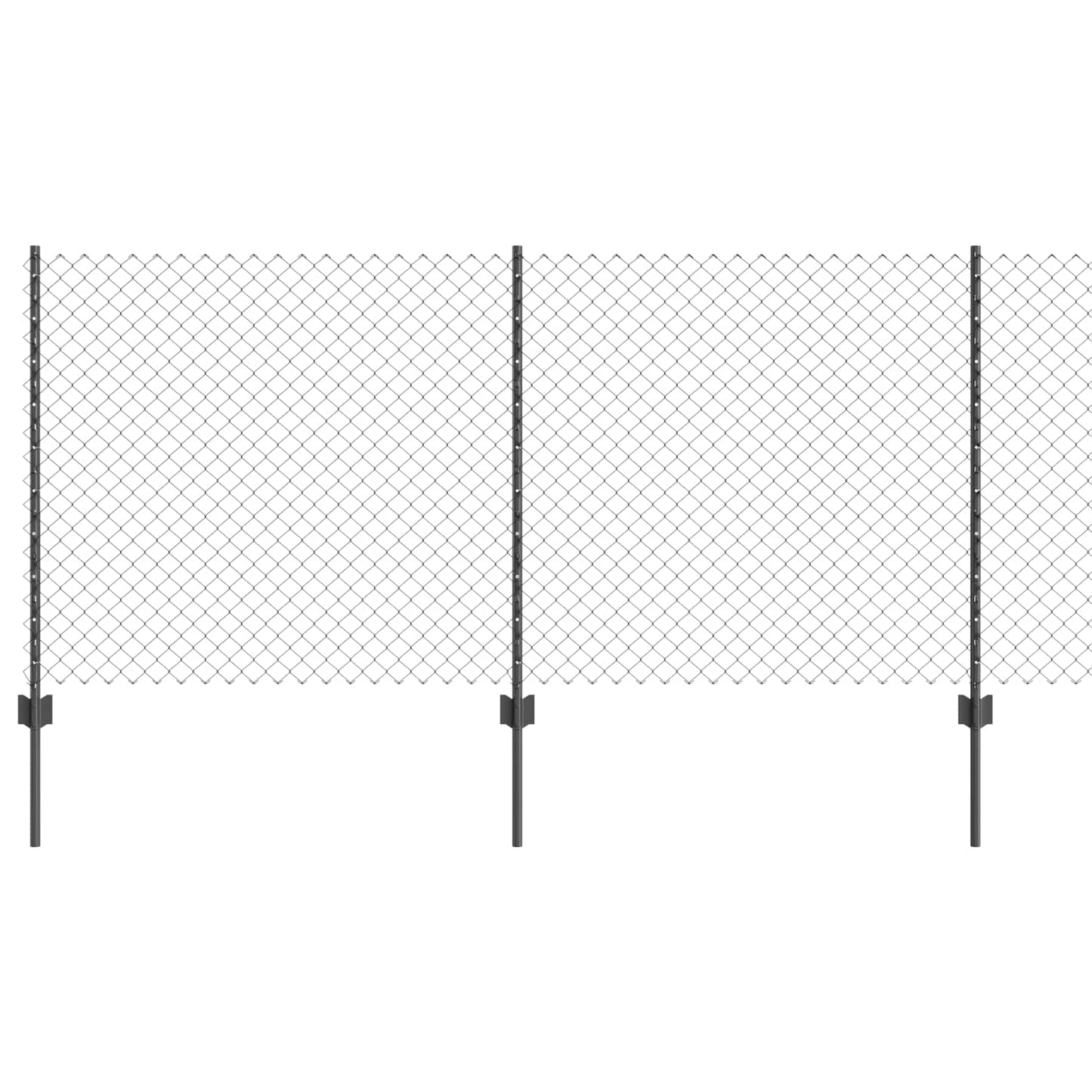 Kjettinggjerde med stolpe 25 x 1 m PVC-belagt stål Grå Mesh