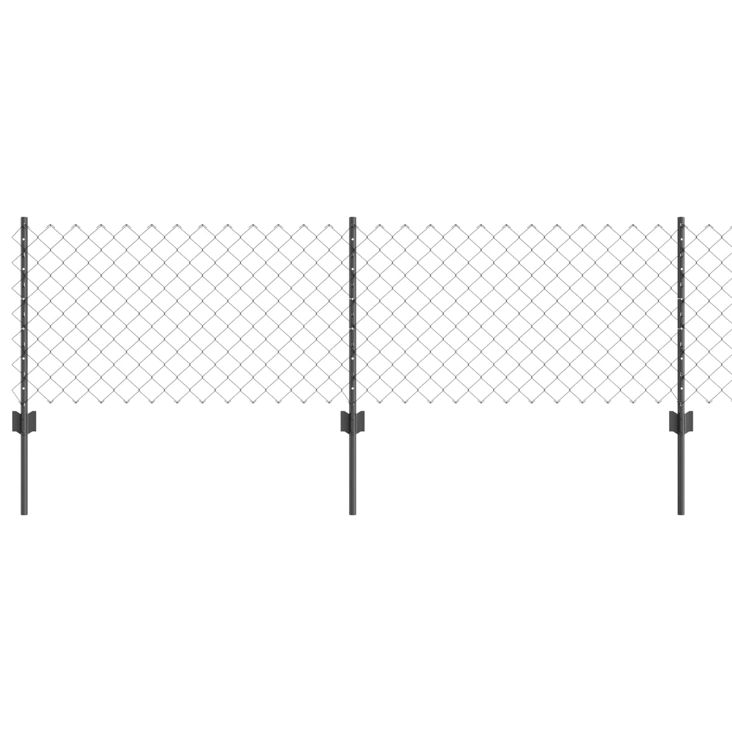 Kjettinggjerde med stolpe 25 x 0,6 m PVC-belagt stål Grå Mesh