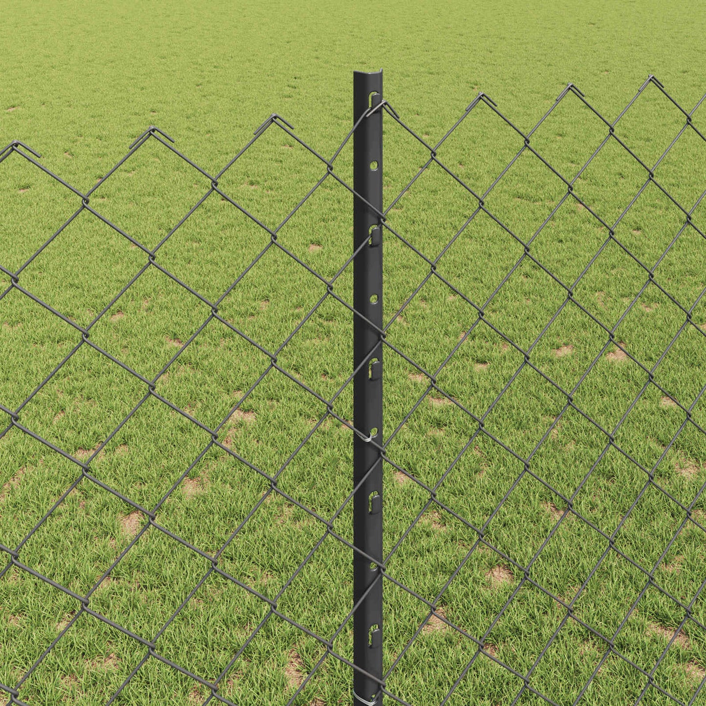 Kjettinggjerde med stolpe 25 x 1,4 m PVC-belagt stål Grå Mesh